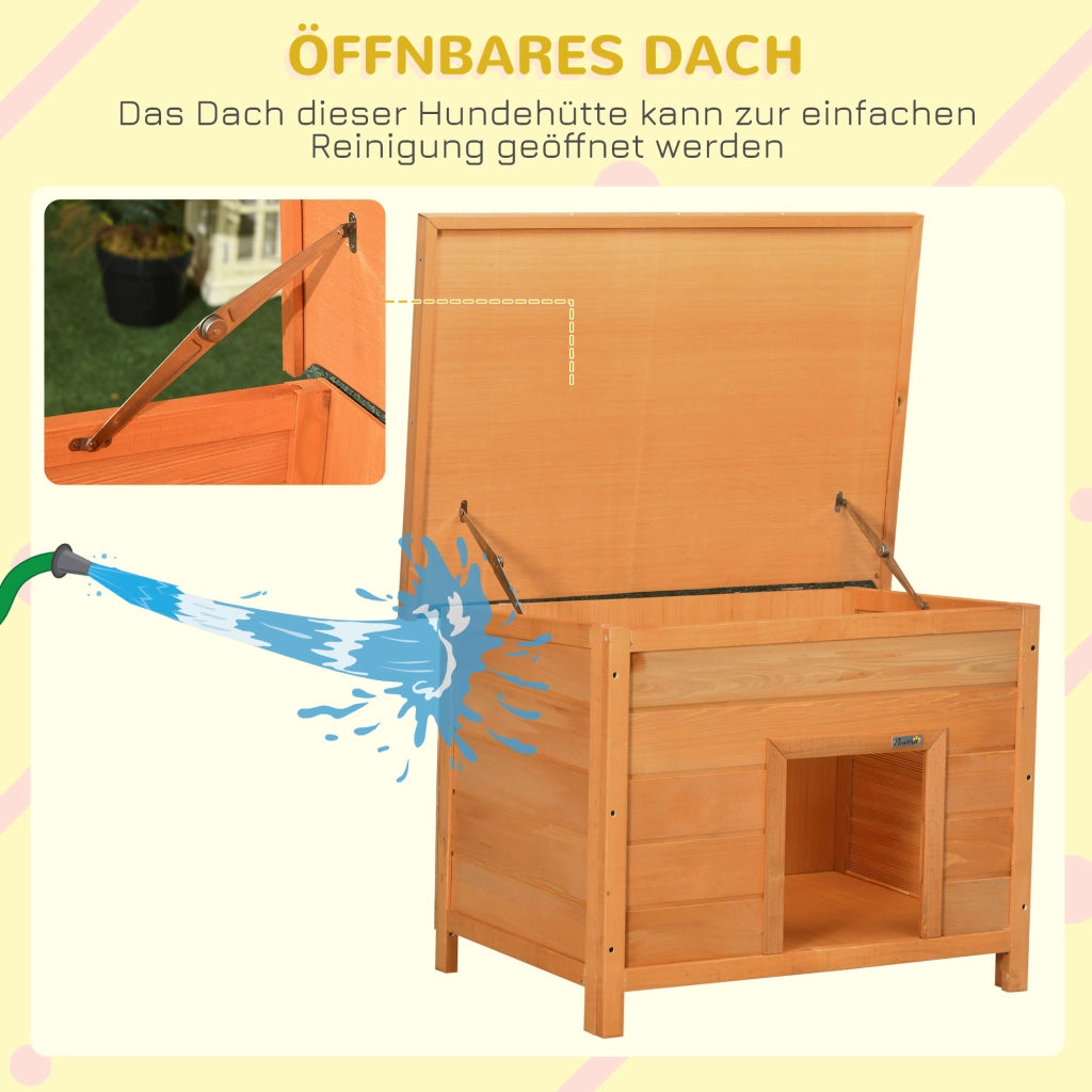 Casetta per Cani ¨C zephmum ¨C Legno, Giallo, 82x58x58 cm