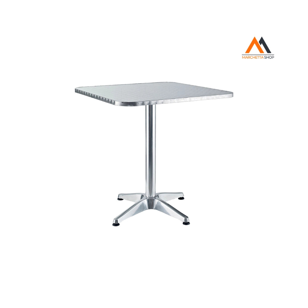 TAVOLO IN ALLUMINIO QUADRO cm 60 x 60 x h 70
