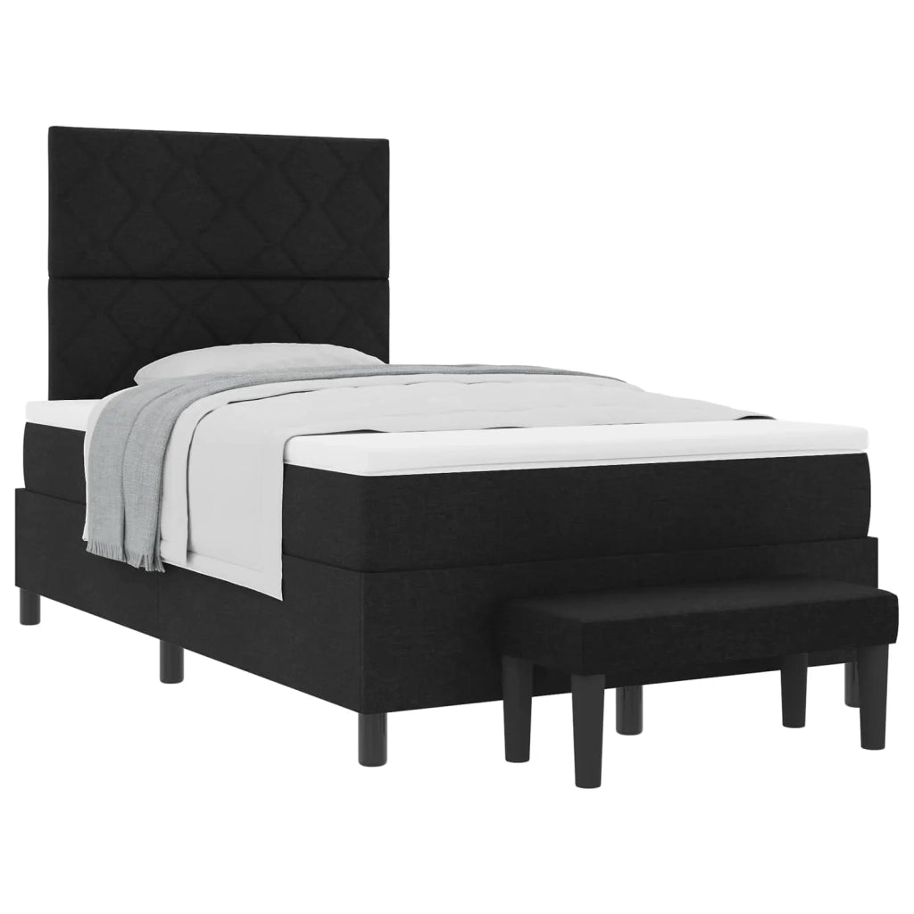 Letto a molle con testiera Nero 120 x 190 cm Tessuto 3344130