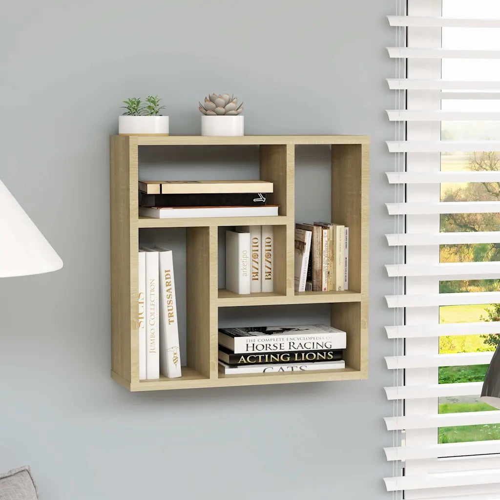 Scaffale Parete | Ripiano a parete | Mensola a parete Rovere Sonoma 45,1x16x45,1 cm Legno Multistrato