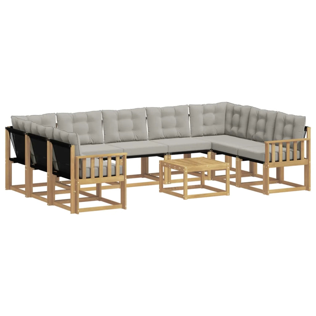 Set di divani da esterno 10 pcs Bianco e Grigio Chiaro 3389881
