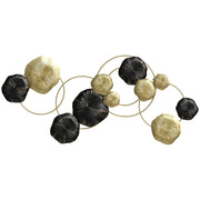 Scultura a Parete Foglia di Loto ¨C zephmum ¨C 84x35 cm Dorato e Nero
