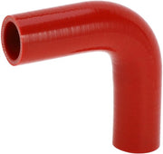 Silenslang a 90° - Rood - 32 mm Diametro interno - 120 mm Lunghezza - Rubinetto in silicone - Resistente a elevate temperature - Serpentina di raffreddamento
