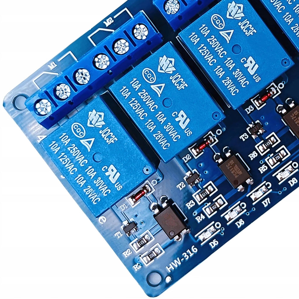 Modulo Relè 6 Canali 5V – Compatibile con Arduino | Isolamento Ottico, SPDT, 10A
