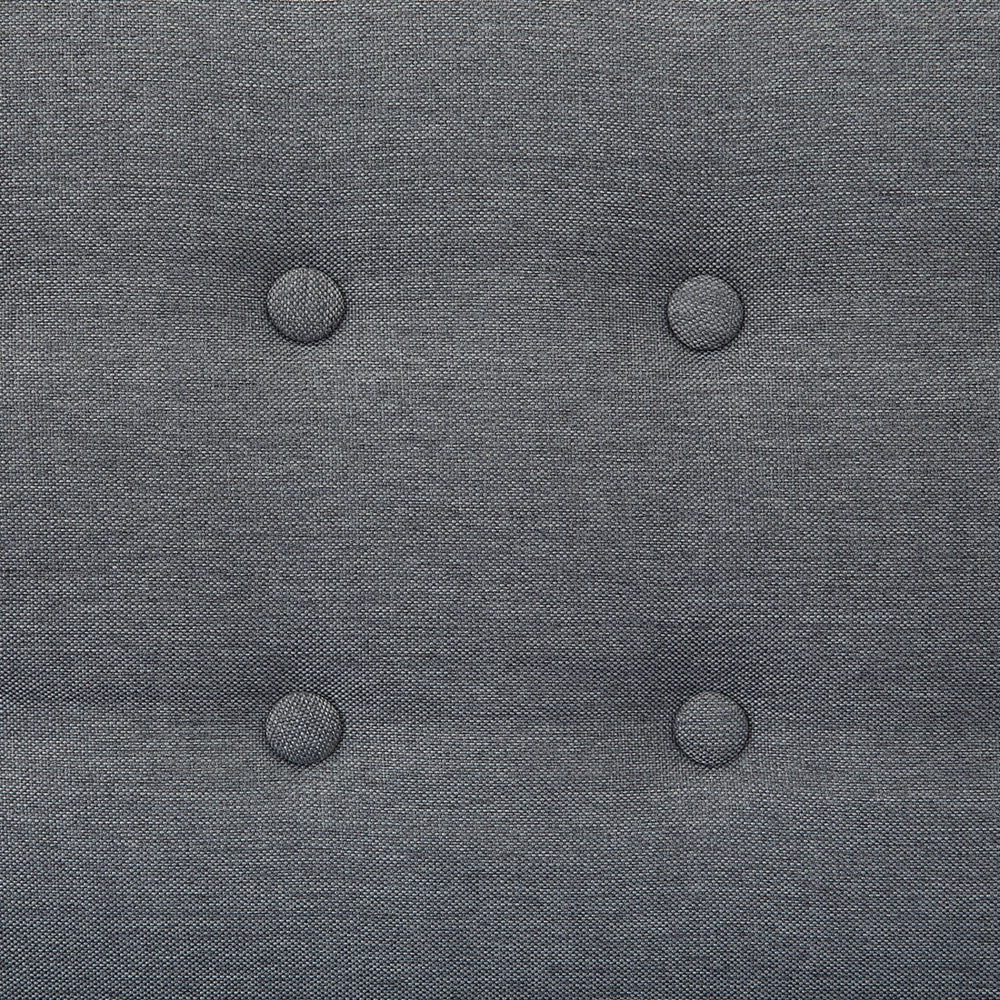 Divano a 3 posti grigio chiaro imbottito con schienale capitonnè gambe in legno chiaro spesso imbottito soggiorno minimalista scandinavo