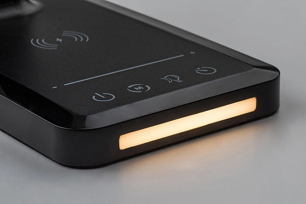 Lampada da scrivania LED nera dimmer USB 5W Rabalux