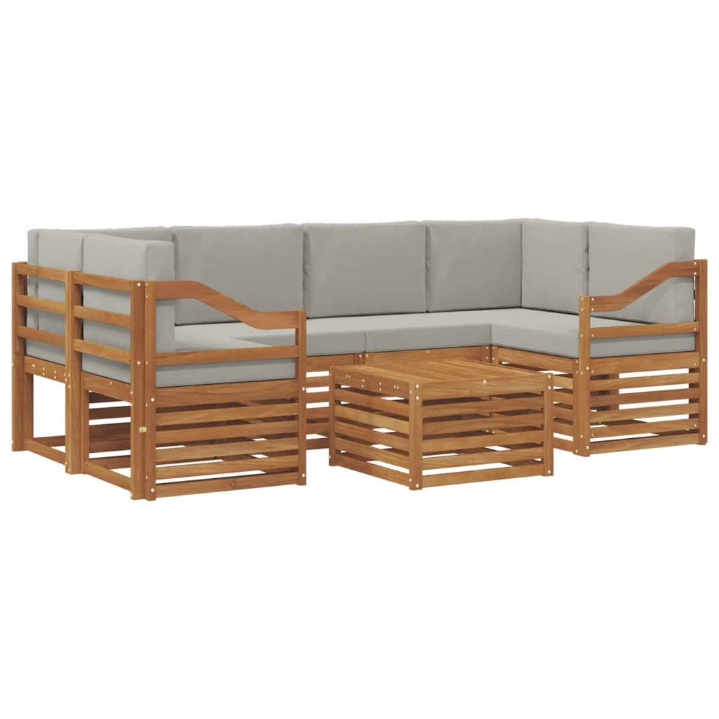 Set di divani da esterno 7 pcs Grigio Naturale e Chiaro 3374466