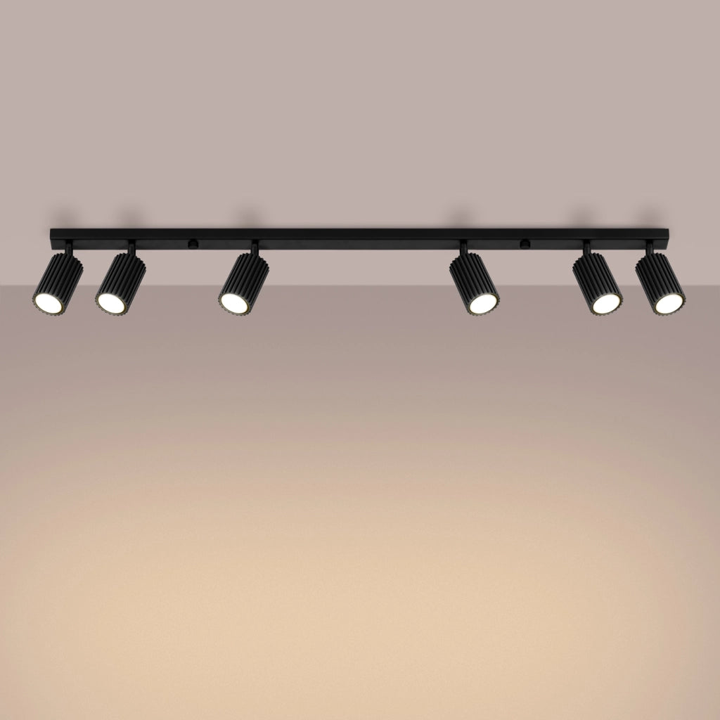 Lampada da soffitto KARBON 6L nero