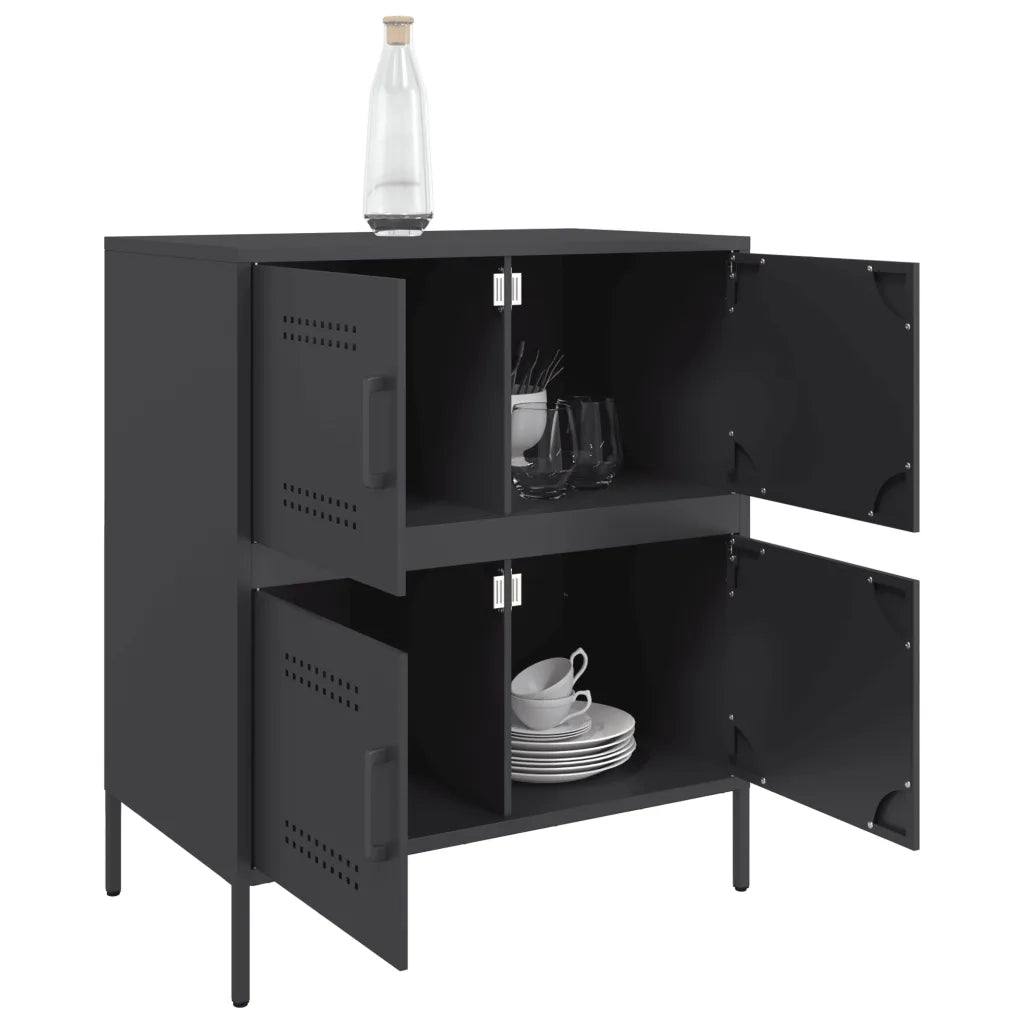 Credenza Nera 68x39x79 cm in Acciaio 842952