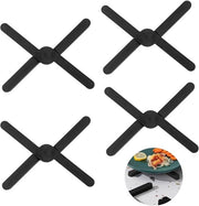 Sostegno per Padelle in Silicone - Resistente al Calore fino a 240°C - Antiscivolo - Ripiegabile - Sicuro per l'Uso con Cibi - Protezione per Padelle Calde - Sostegno per Padelle