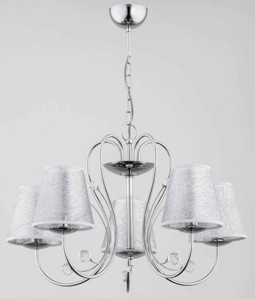 Lampadario Alfa UNITY cromato con cristalli 5xE27 Ø72cm