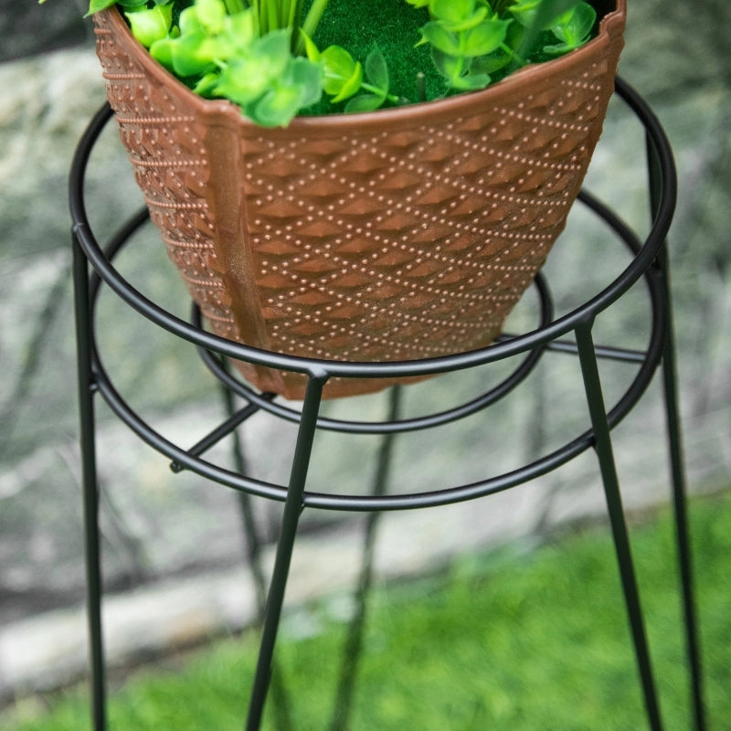 Set di 3 supporti per piante in metallo, adatti a vasi fino a ?16 cm, eleganti sgabelli per fiori neri.
