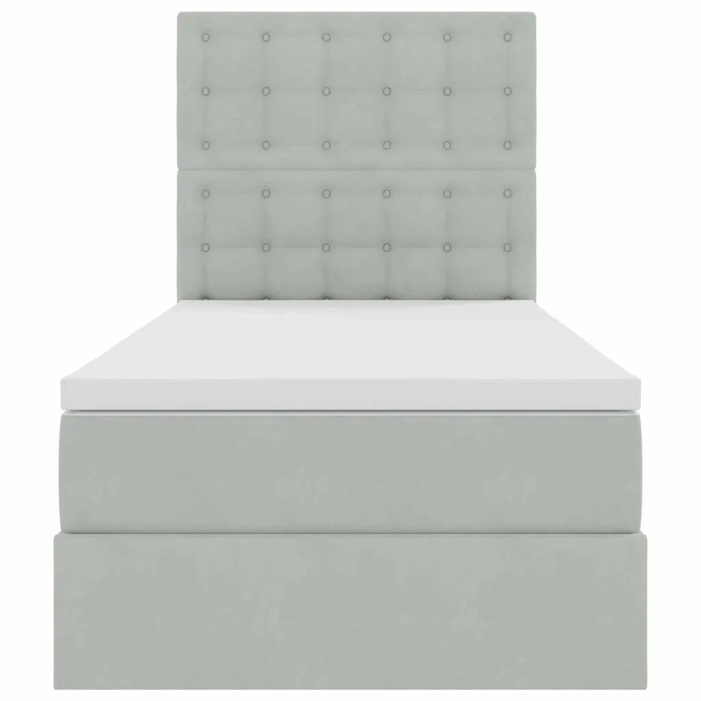 Letto con contenitore e materasso Grigio chiaro 100 x 200 cm