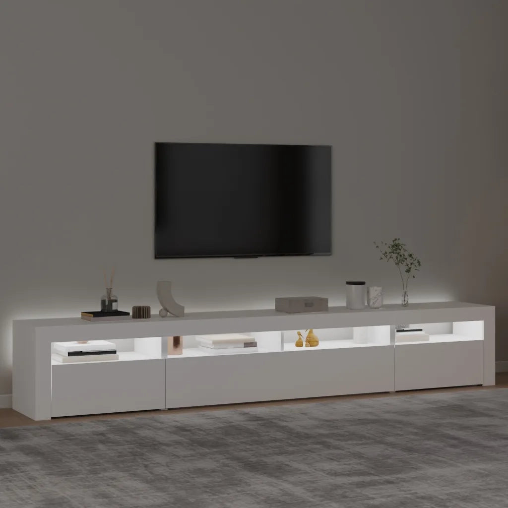 Mobile Porta TV con Luci LED Bianco 240x35x40 cm cod mxl 13914