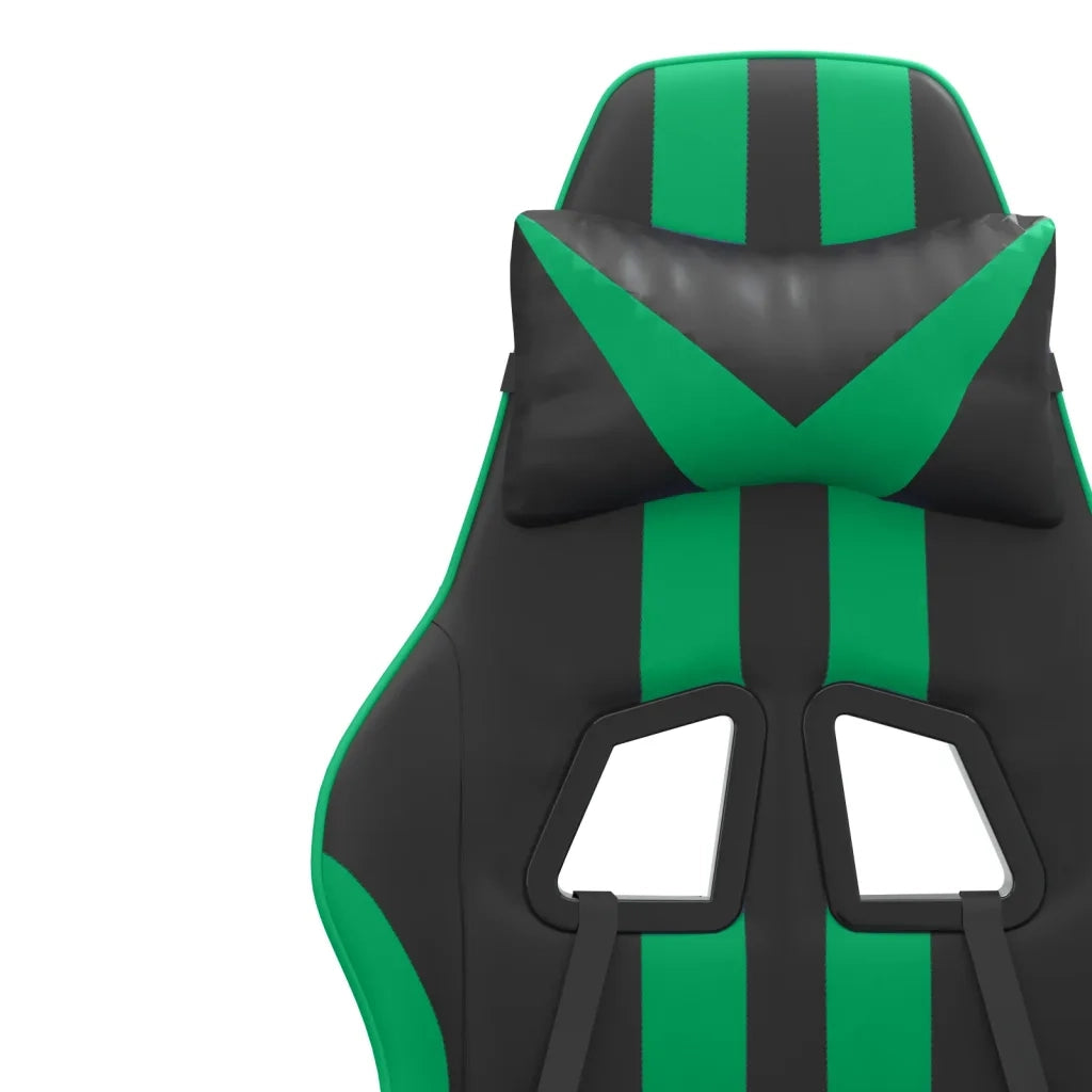 Sedia da Gaming Girevole Nera e Verde in Similpelle 349522