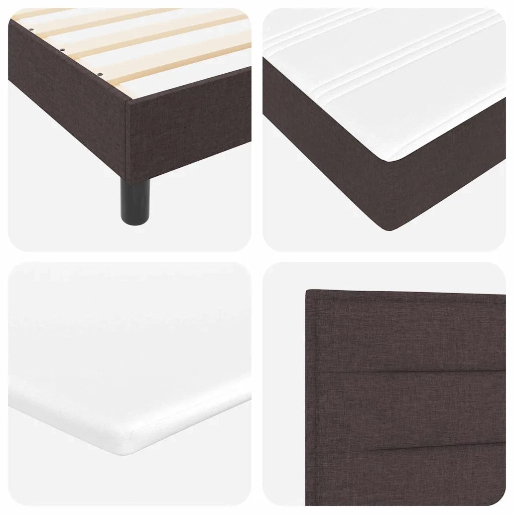 Letto a molle con testiera Marrone Scuro 90 x 200 cm Tessuto 3338583