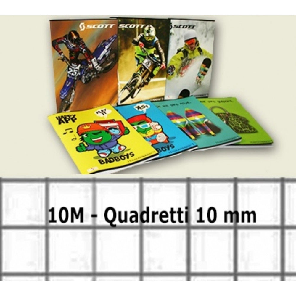 Trade Shop - 20 Pezzi Quadernoni Quadernone Quadretti 1 Cm 10 Mm 10m Quaderni Quaderno A4 -