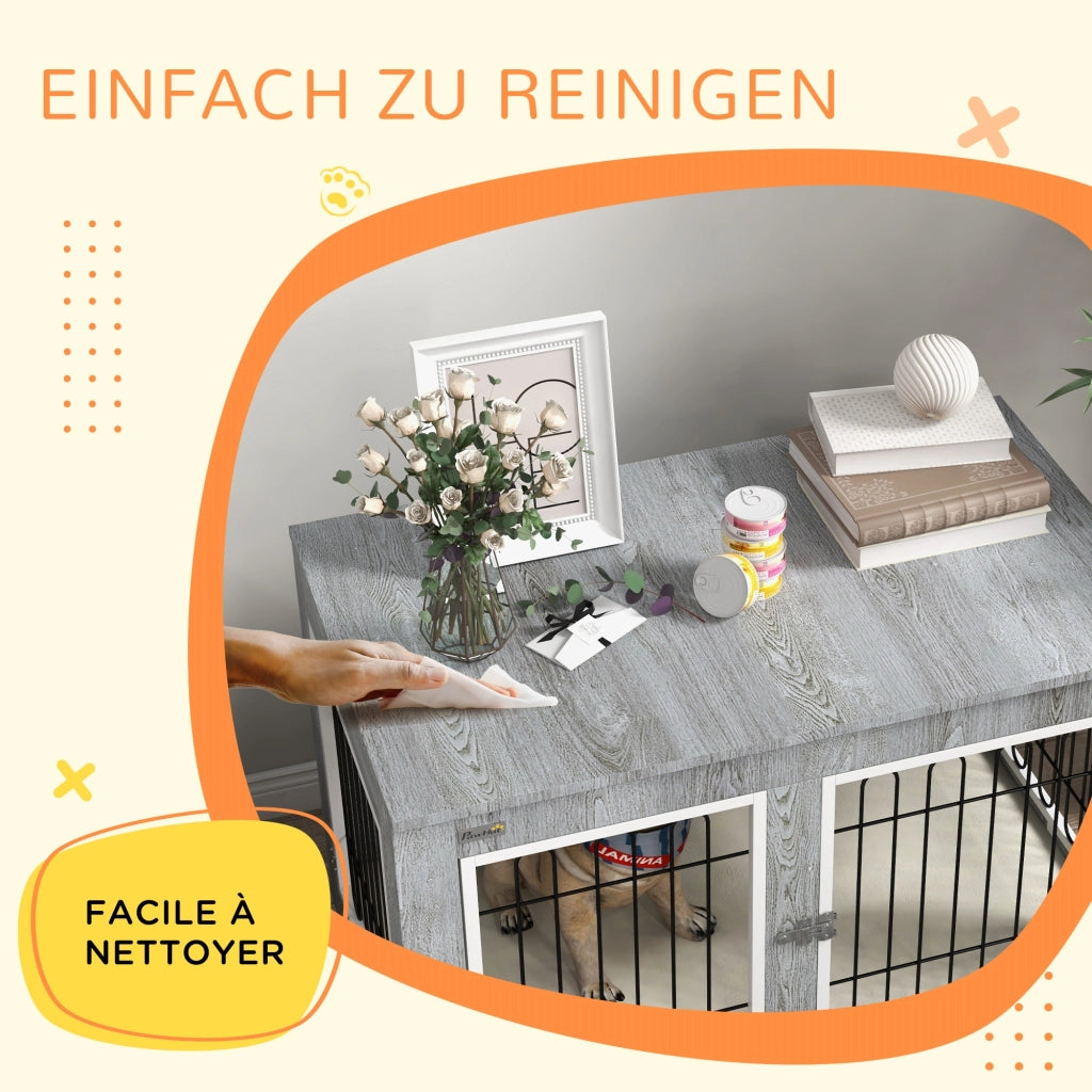 Cuccia per cani lavabile con cuscino ¨C zephmum ¨C 90x58x65 cm grigio