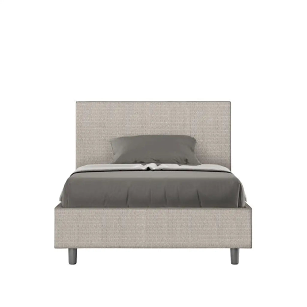 Letto una piazza e mezza senza rete imbottito 120x190 tessuto Labirinto 1 bianco Adele