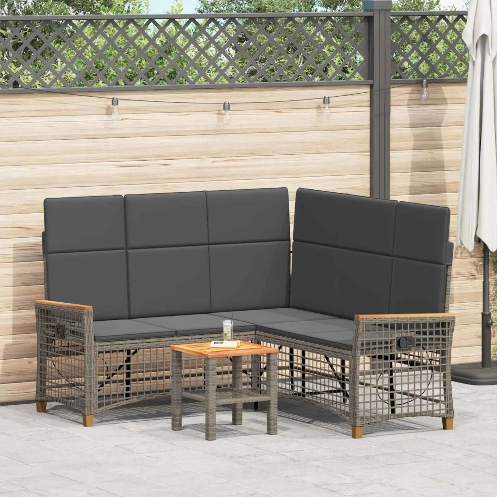 Set di Divani Recliner da Giardino Grigio e Grigio Scuro