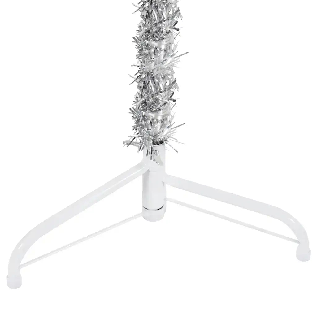 Albero Natale | Decorazioni natalizie Artificiale Sottile a Met¨¤ Supporto Argento 180cm
