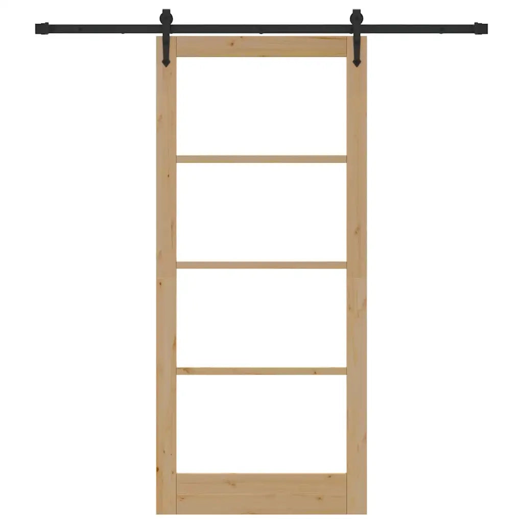 Porta scorrevole Naturale e Nero 93 x 211 cm 3332401