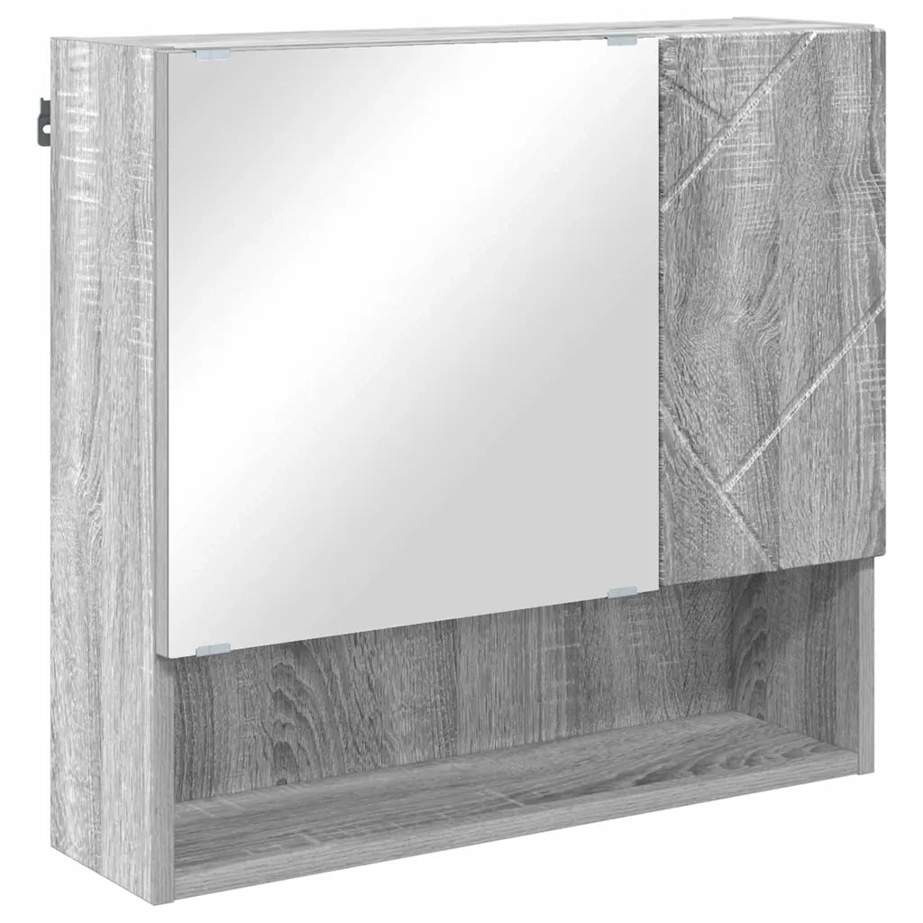 Set di mobili per il bagno con porta 2 pcs Grigio Sonoma