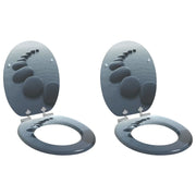 Sedile per toilette con chiusura morbida 2 pcs Grigio 3414534