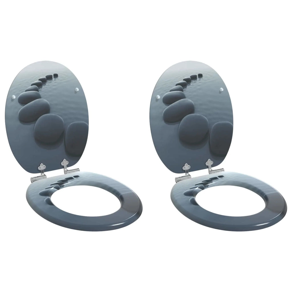 Sedile per toilette con chiusura morbida 2 pcs Grigio 3414534