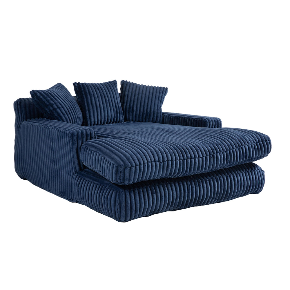 Cloud couch - Xylo - Velluto coste 3 cuscini blu scuro