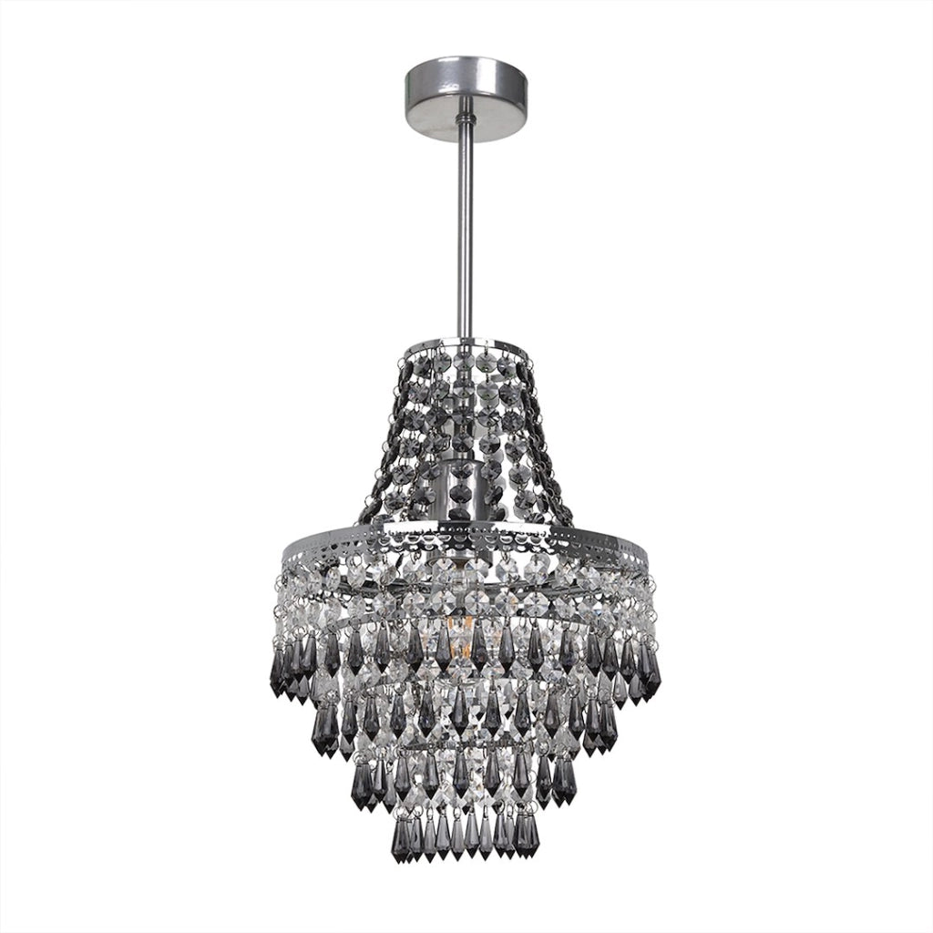 Lampadario glamour cristallo nero E27 60W CORAL Milagro