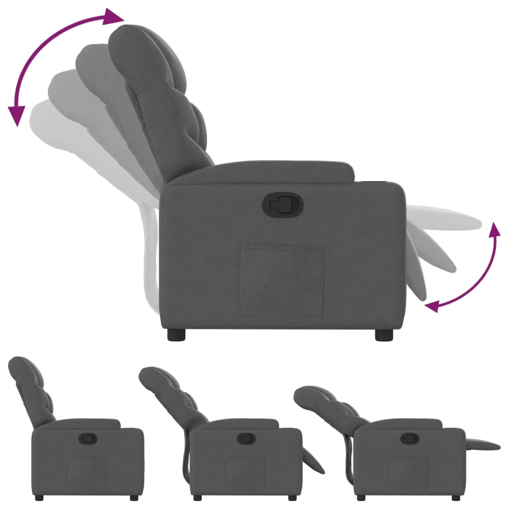 Poltrona reclinabile in tessuto grigio scuro 372442