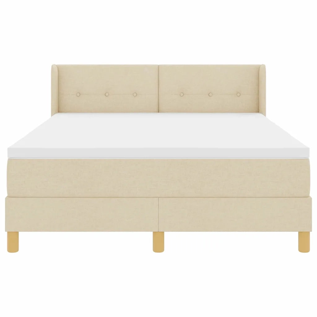 Letto a molle con cuscino Crema 200 x 140 cm Tessuto 3341298