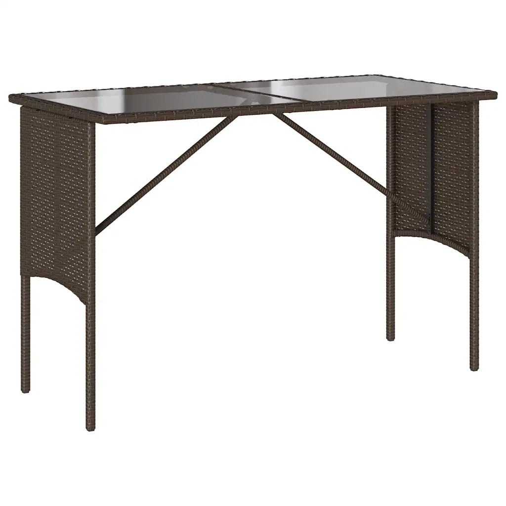 Set da Pranzo da Giardino 3pz con Cuscini in Polyrattan Marrone 4104182