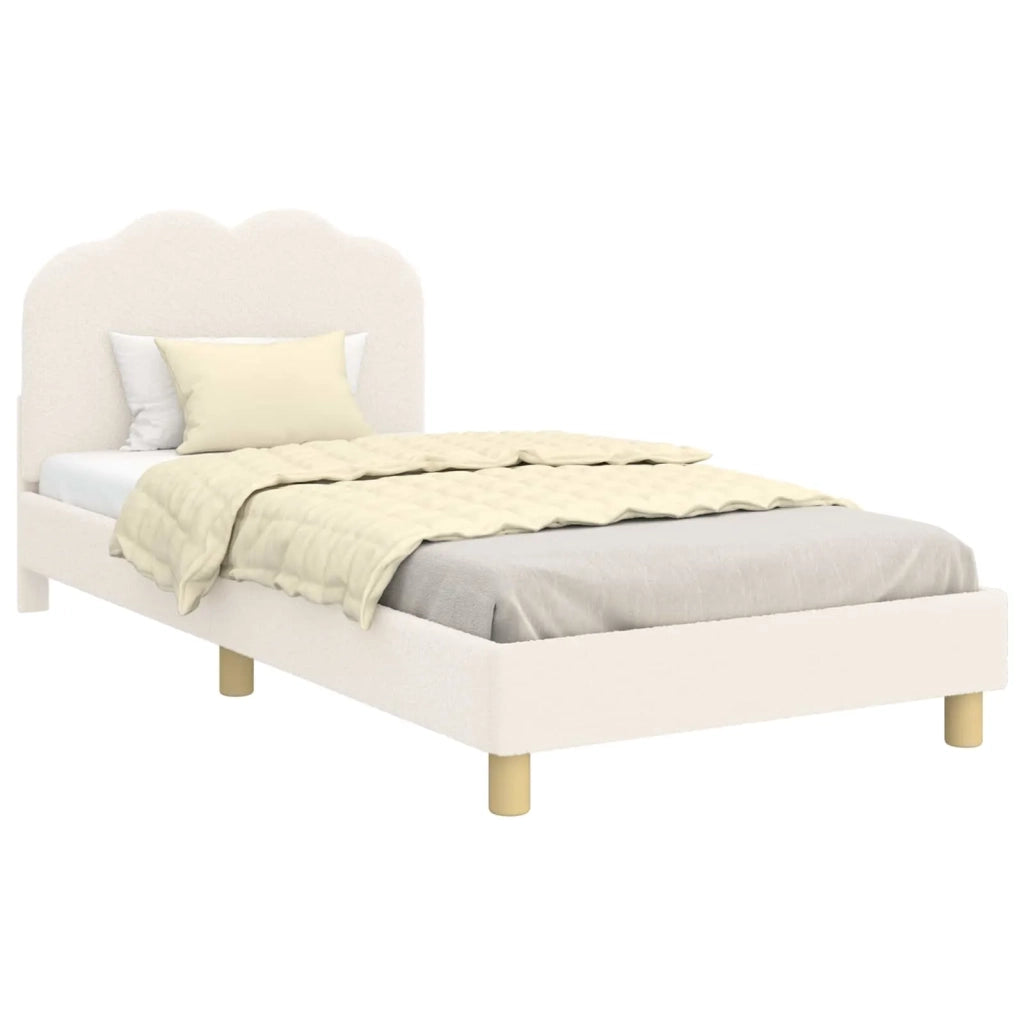 Struttura letto bambini con testata Crema 90 x 190 cm 42010973