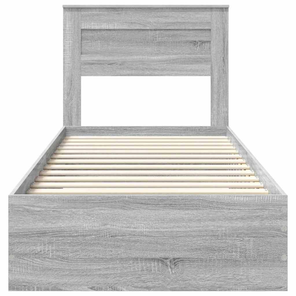 Struttura del letto Grigio Sonoma 90 x 200 cm Legno multistrato 3410040