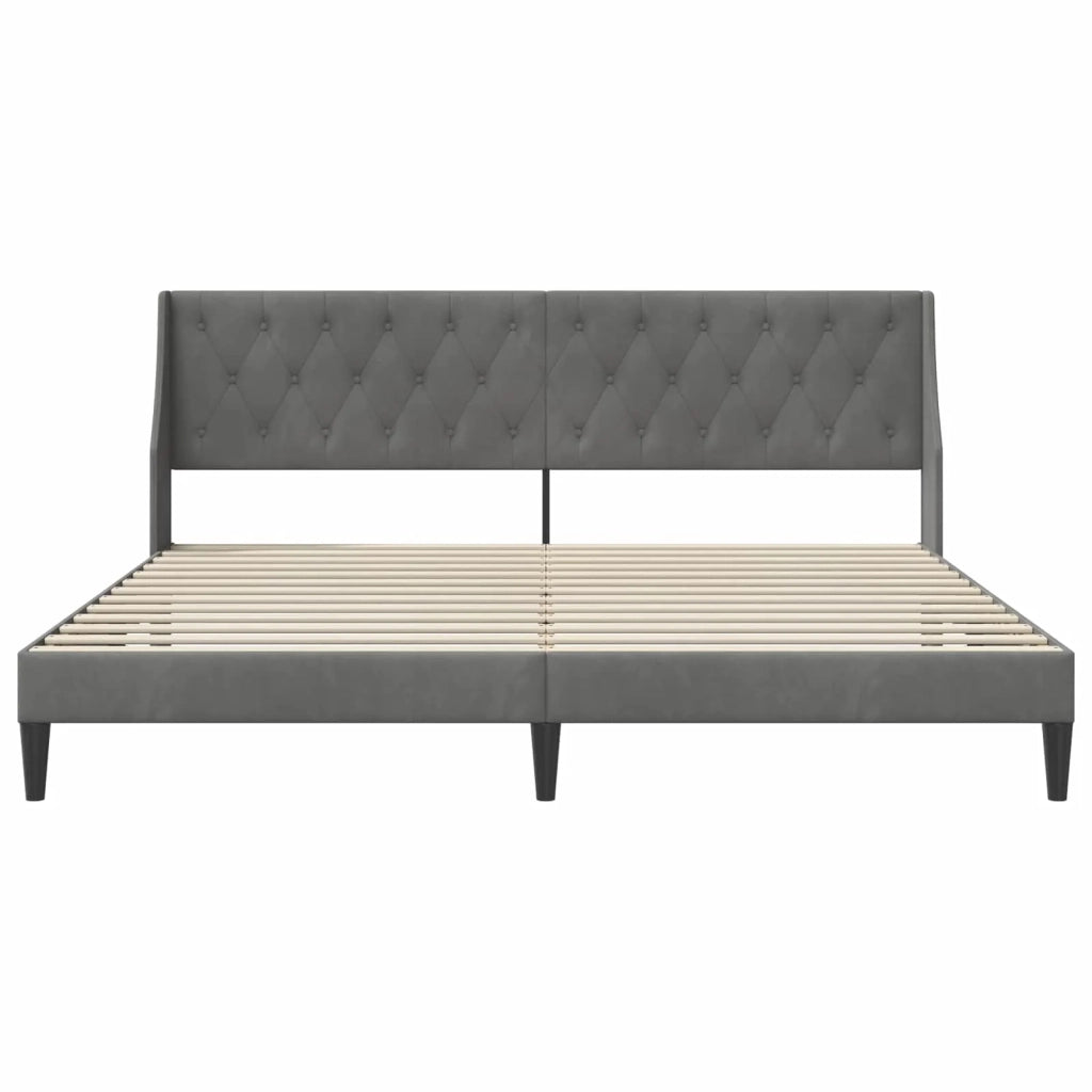 Letto matrimoniale | Letto per adulti | Struttura del letto Grigio scuro 180 x 200 cm Velluto