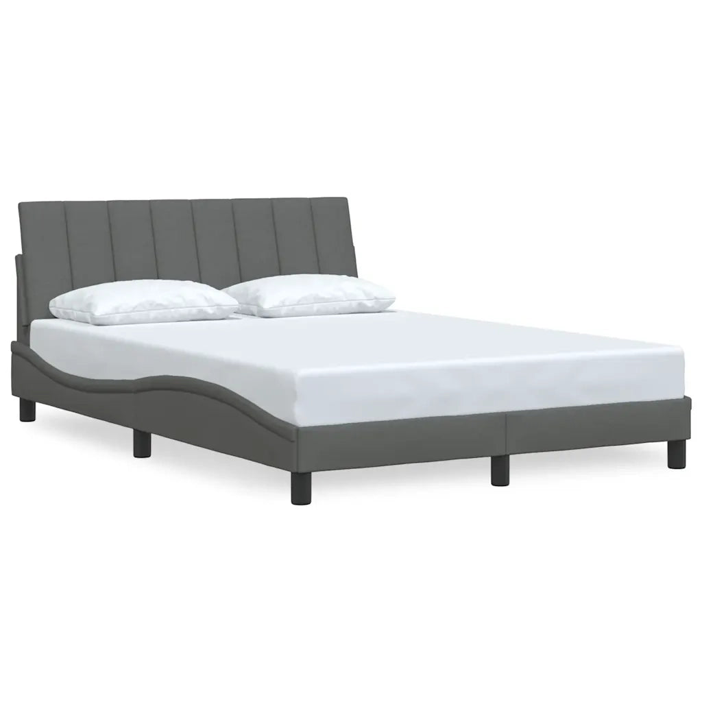 Letto matrimoniale | Letto per adulti | Giroletto senza Materasso Hanko Grigio Scuro 140x200 cm Tessuto