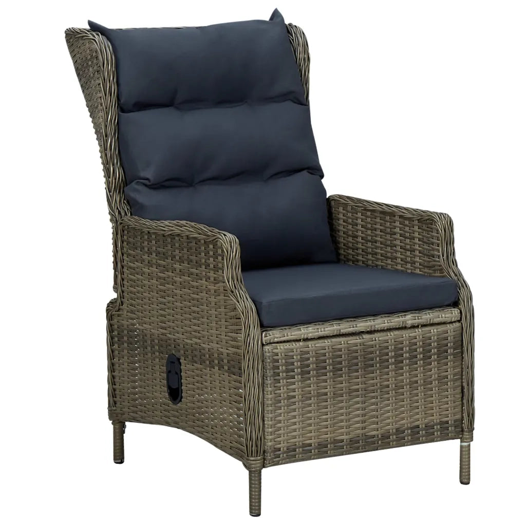 Set da Pranzo da Giardino 9 pz con Cuscini in Polyrattan Marrone 3060162