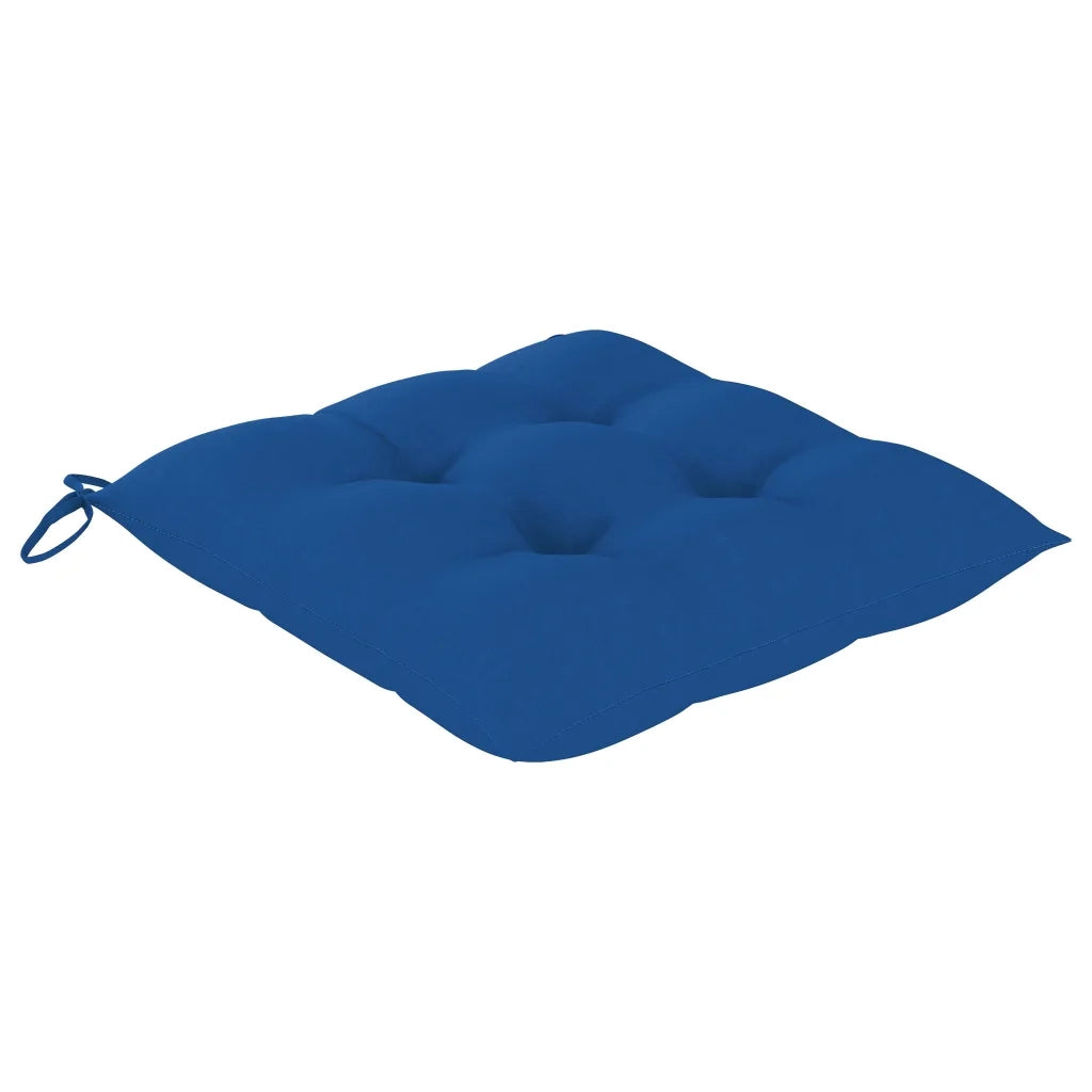 Sedia a Dondolo con Cuscino Blu in Massello di Teak 3062782