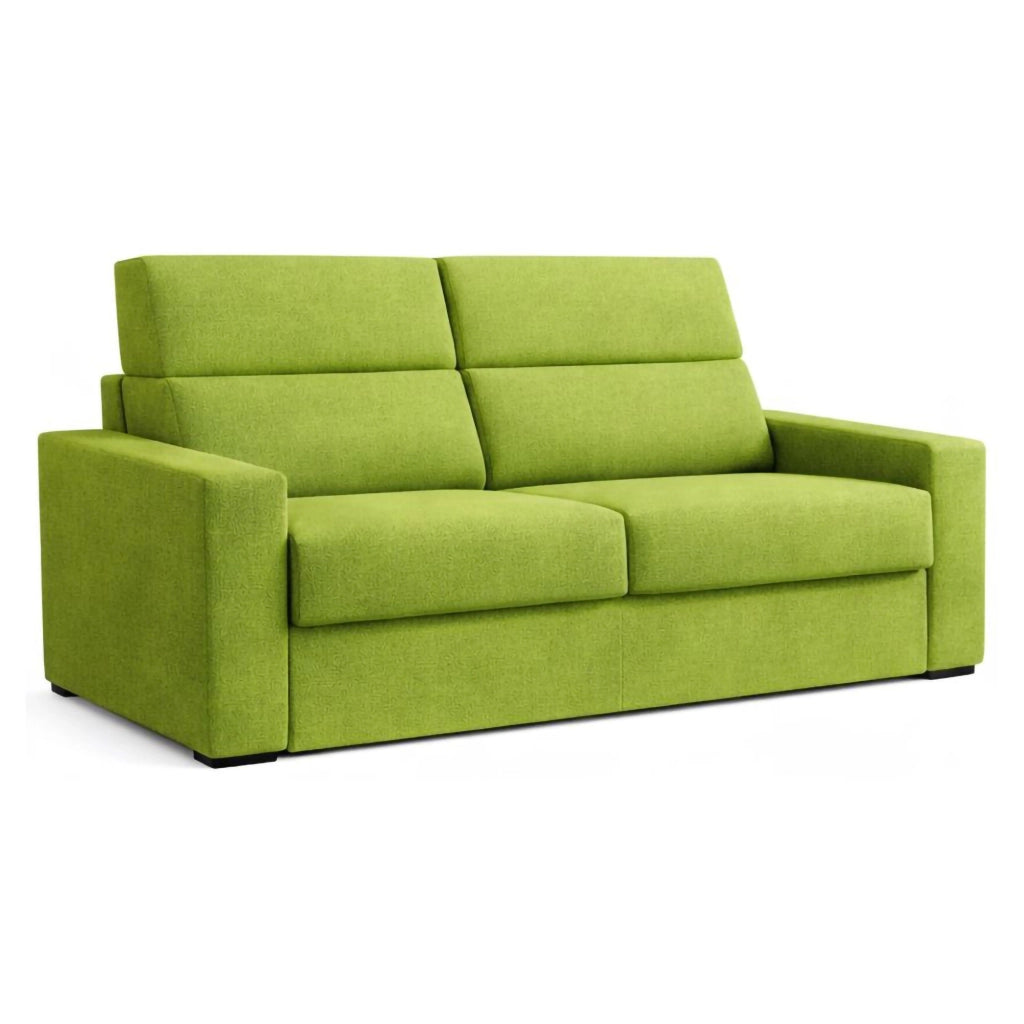 None, Divano Letto 2 Posti Sfoderabile Made in Italy, 180x95 cm Verde