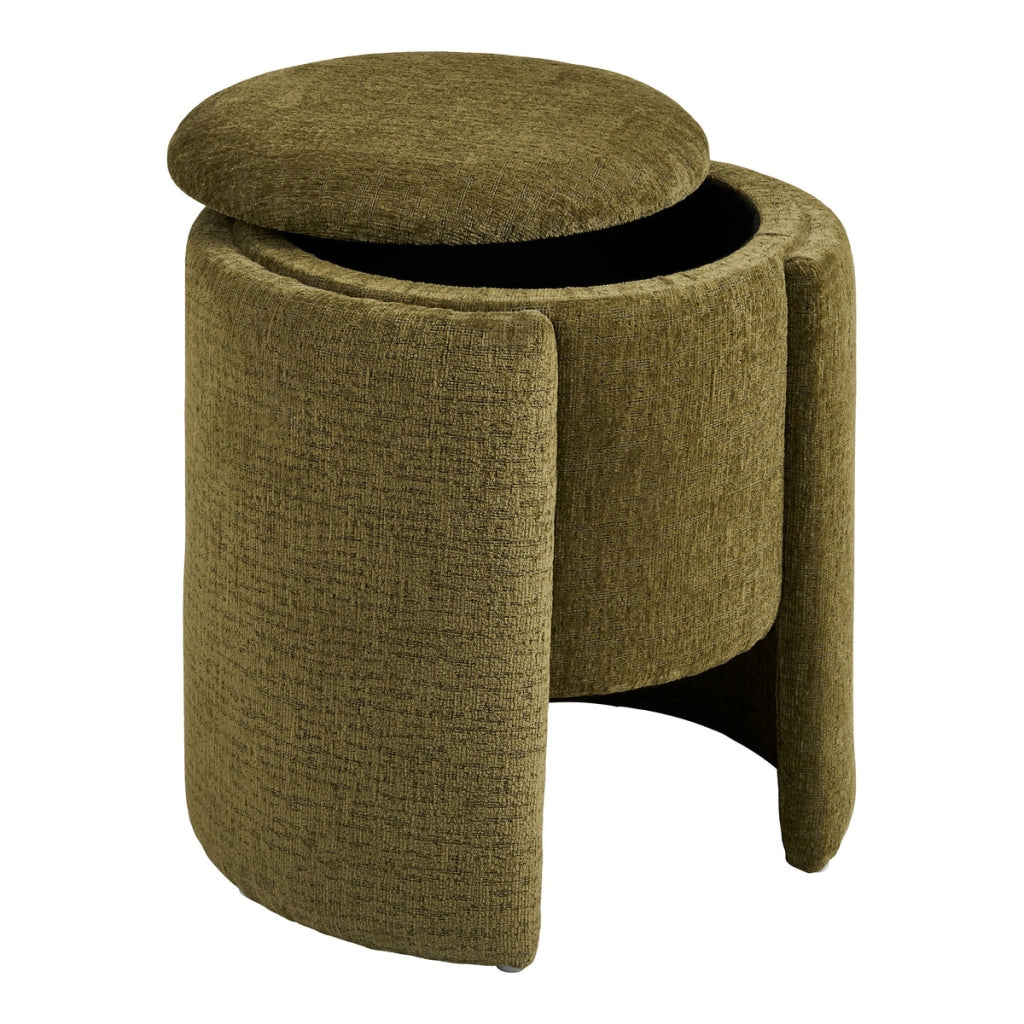 Pouf Walsdorf, Verde, Tessuto, 42x42x44 cm