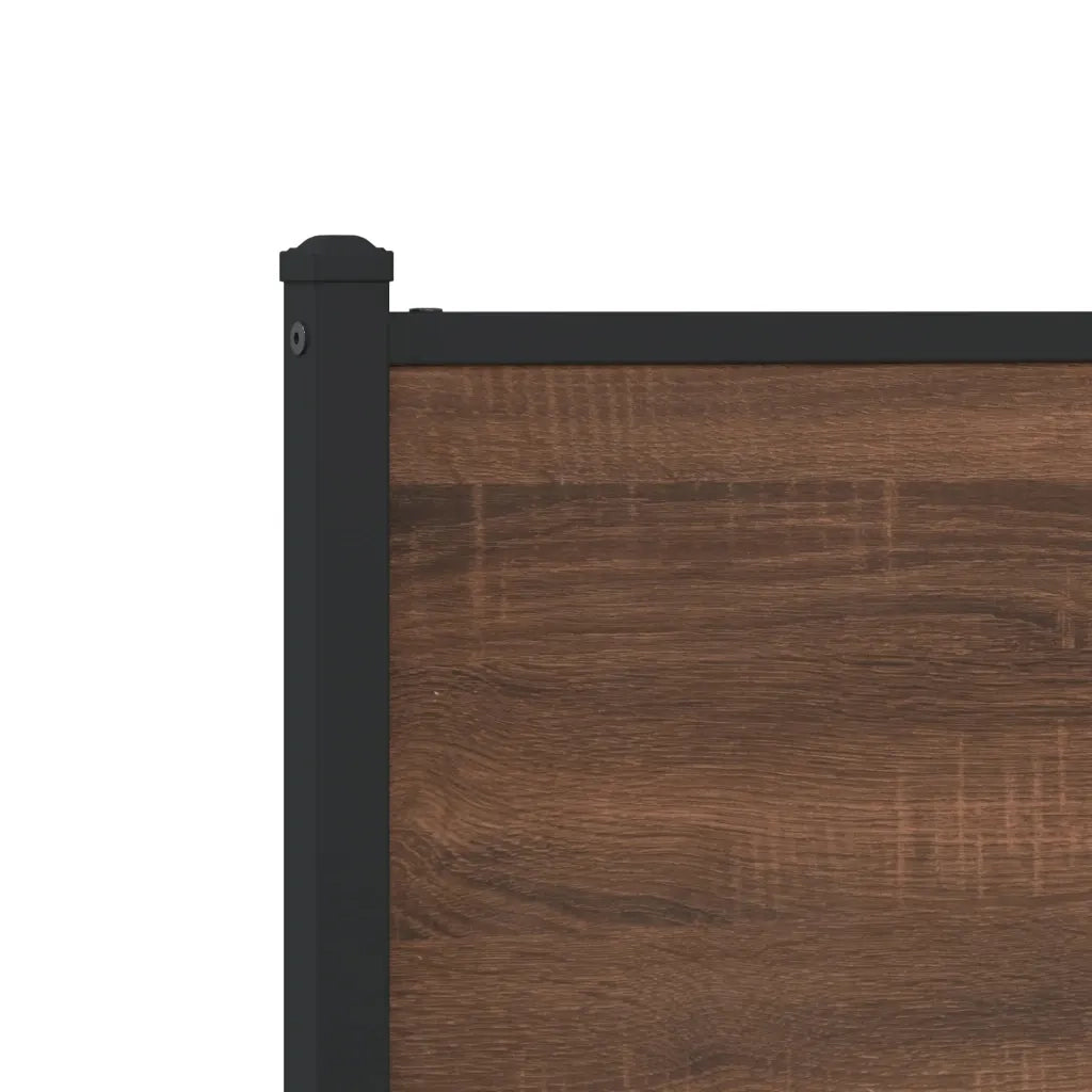 Letto singolo | Letto per adulti | Giroletto senza Materasso in Metallo Rovere Marrone 80x200 cm