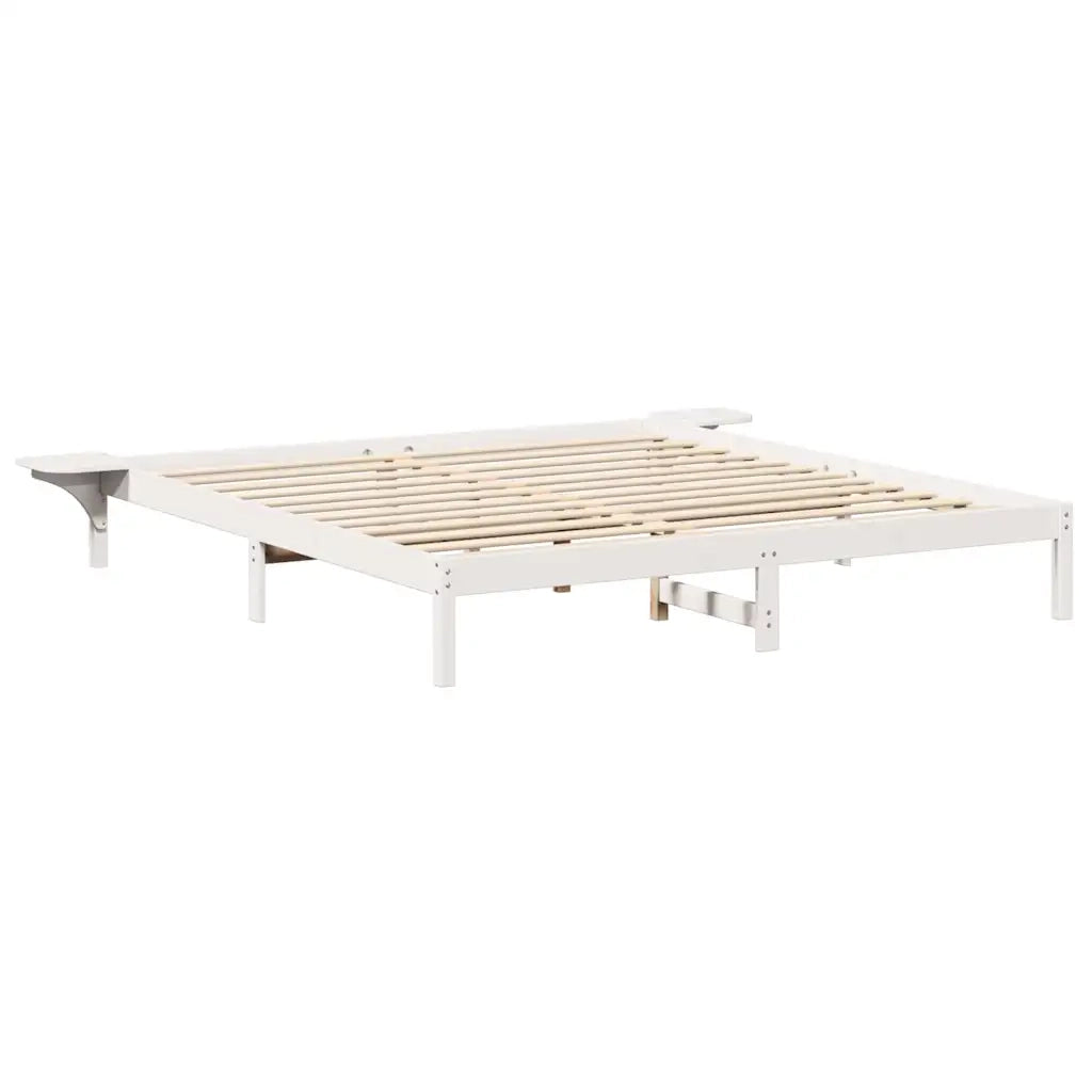 Struttura del letto Bianco 200 x 200 cm Pino massello