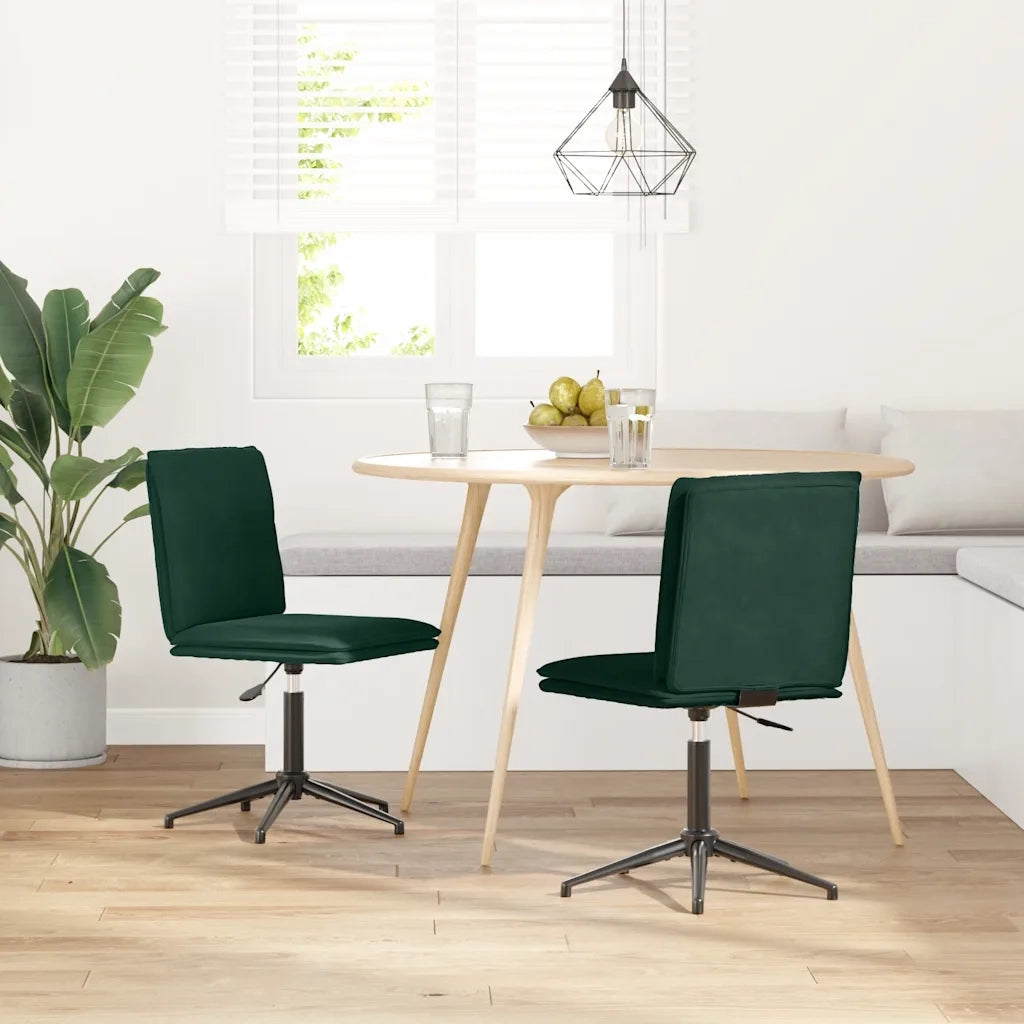 Sedie da Pranzo 2 pz Verde Scuro in Velluto 3315369