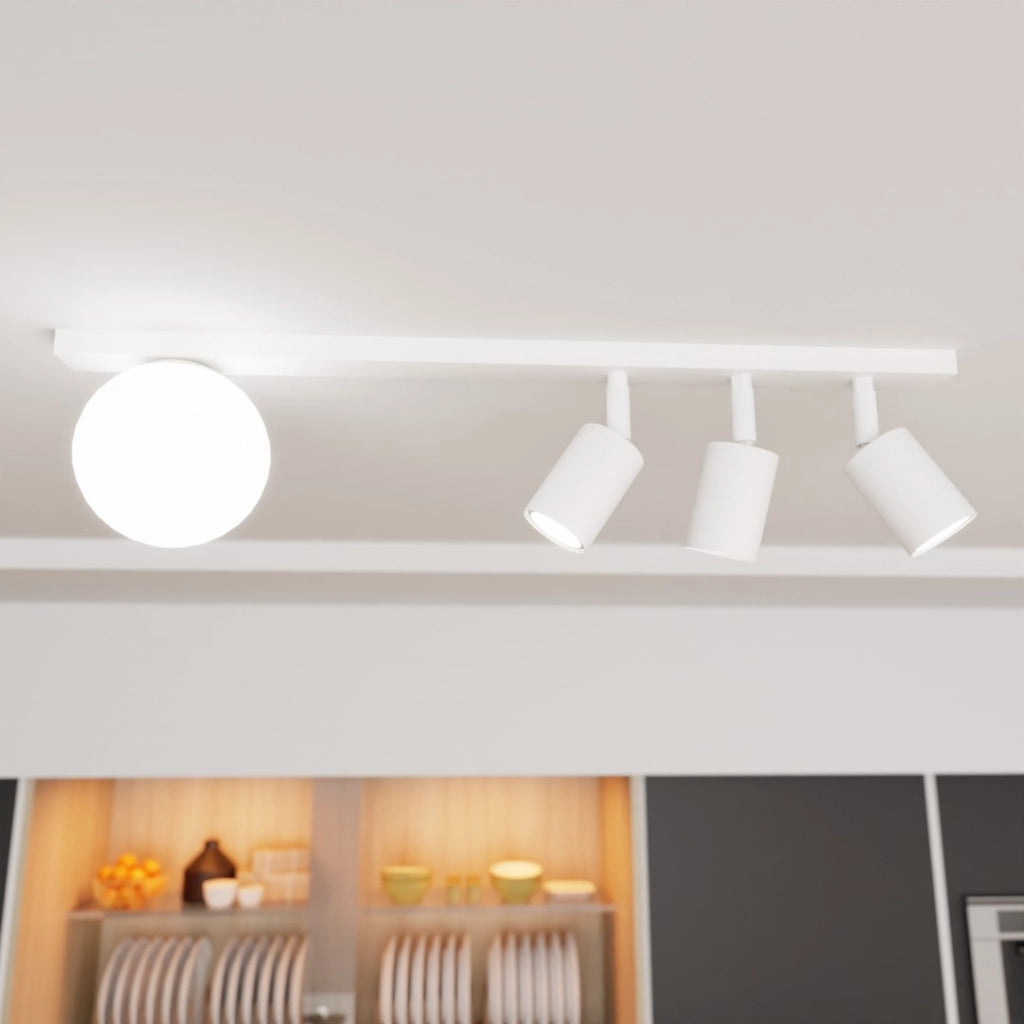 Plafoniera bianca BASTER 70 cm 4 luci GU10/E14 Emibig