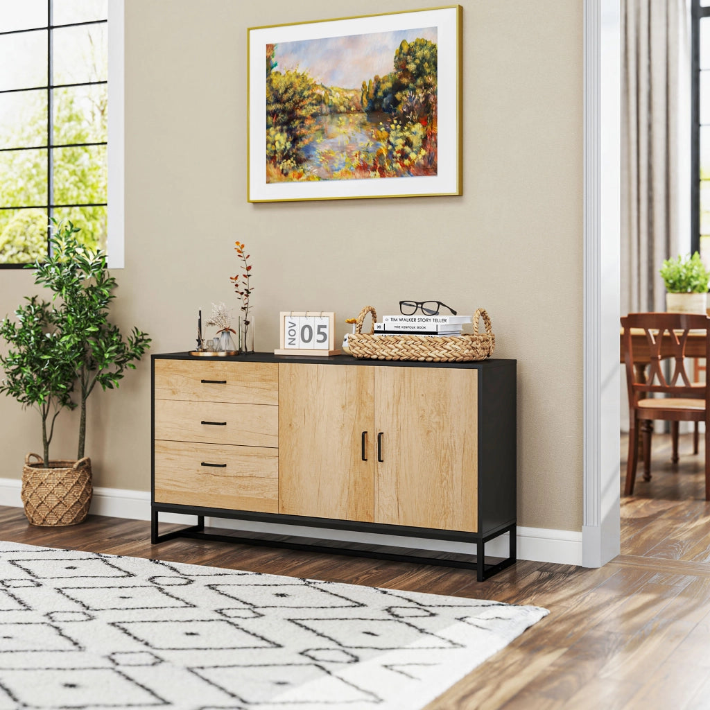 Buffet con 3 cassetti e ripiano regolabile ¨C zephmum ¨C acciaio, alluminio