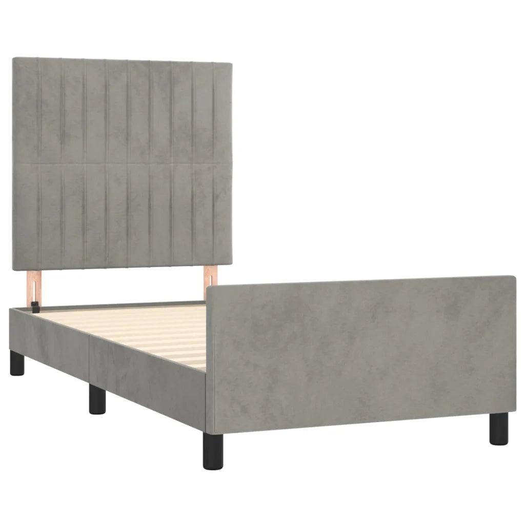 Giroletto senza Materasso Grigio Chiaro 100x200 cm Velluto 3125861