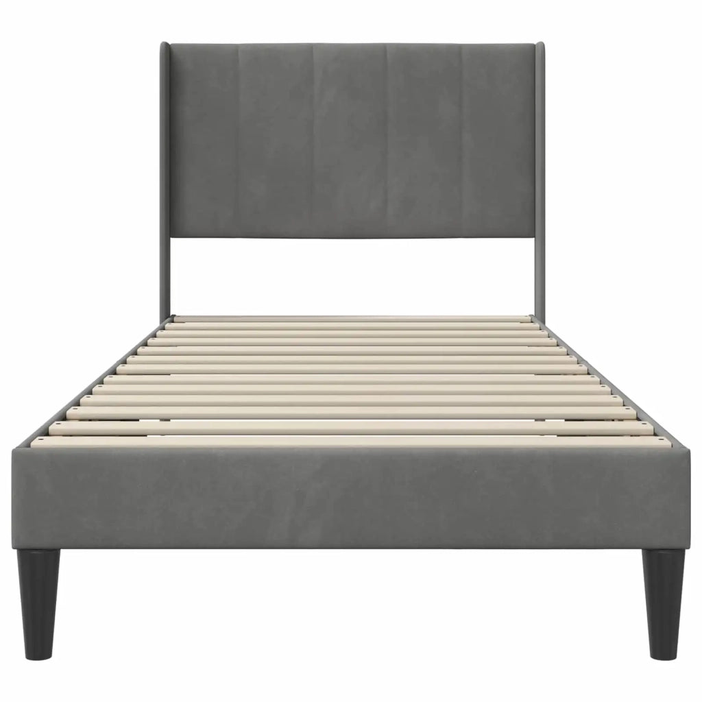Struttura del letto-Giroletto Grigio Scuro 90 x 200 cm Velluto 978287