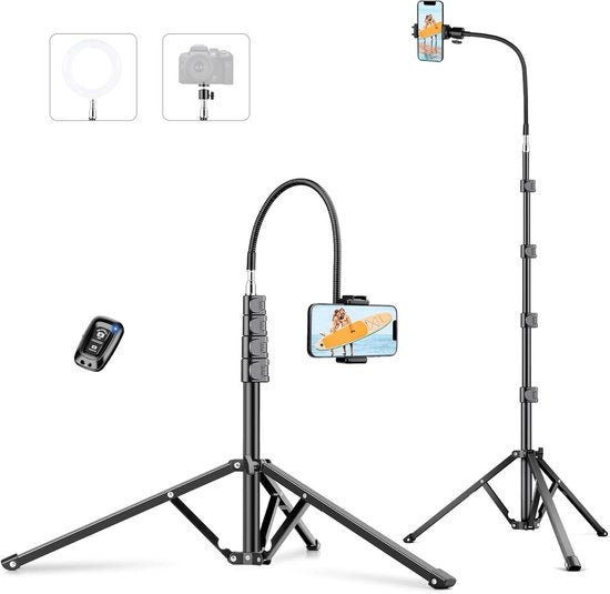 Stativa per Smartphone - Flessibile e Alta - 224 cm - Alluminio